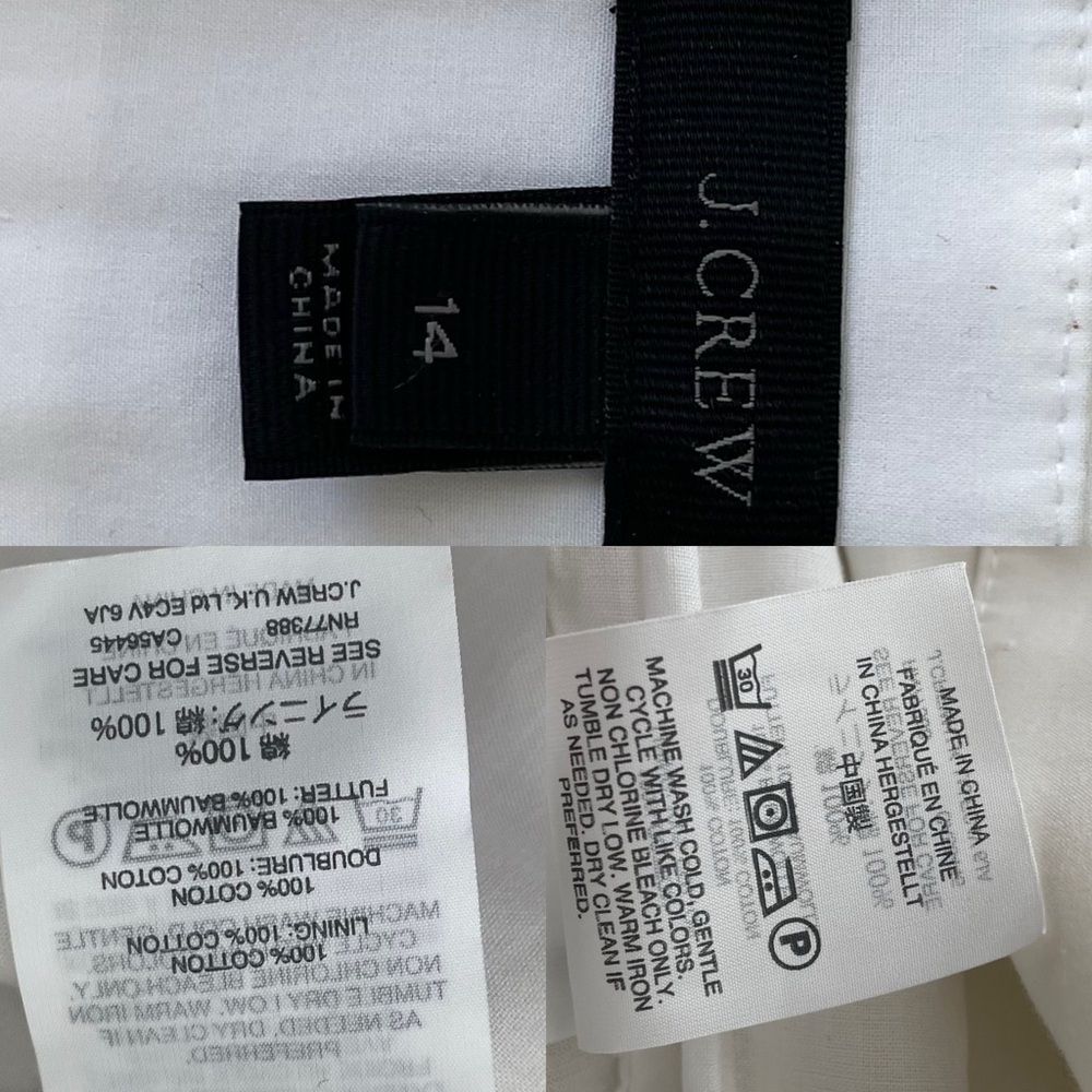 J Crew White Cotton High Waisted Tie Waist Shorts Size 14 - Picture 10 of 10